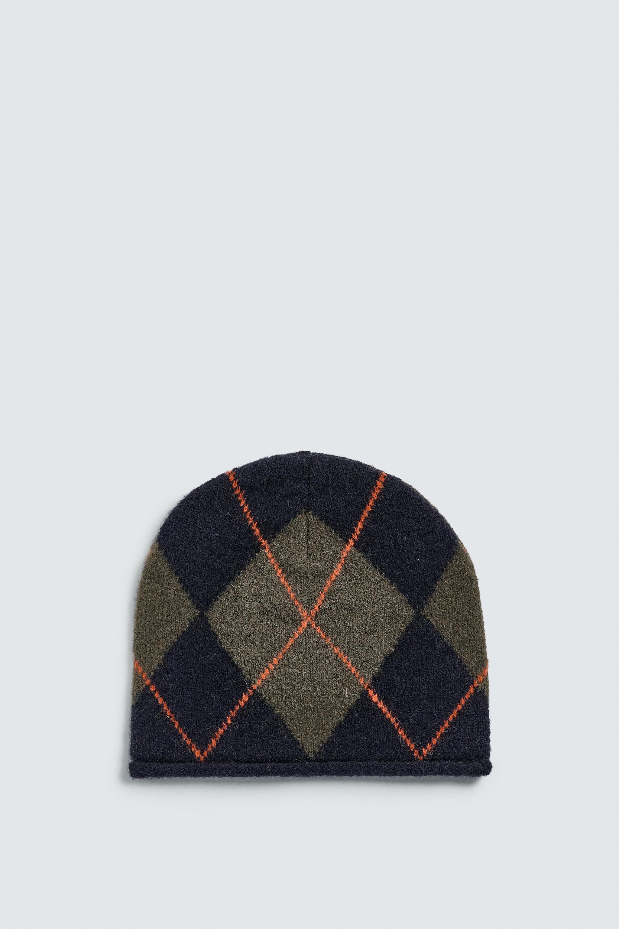 DIAMOND JACQUARD BEANIE - Navy blue | ZARA South Africa