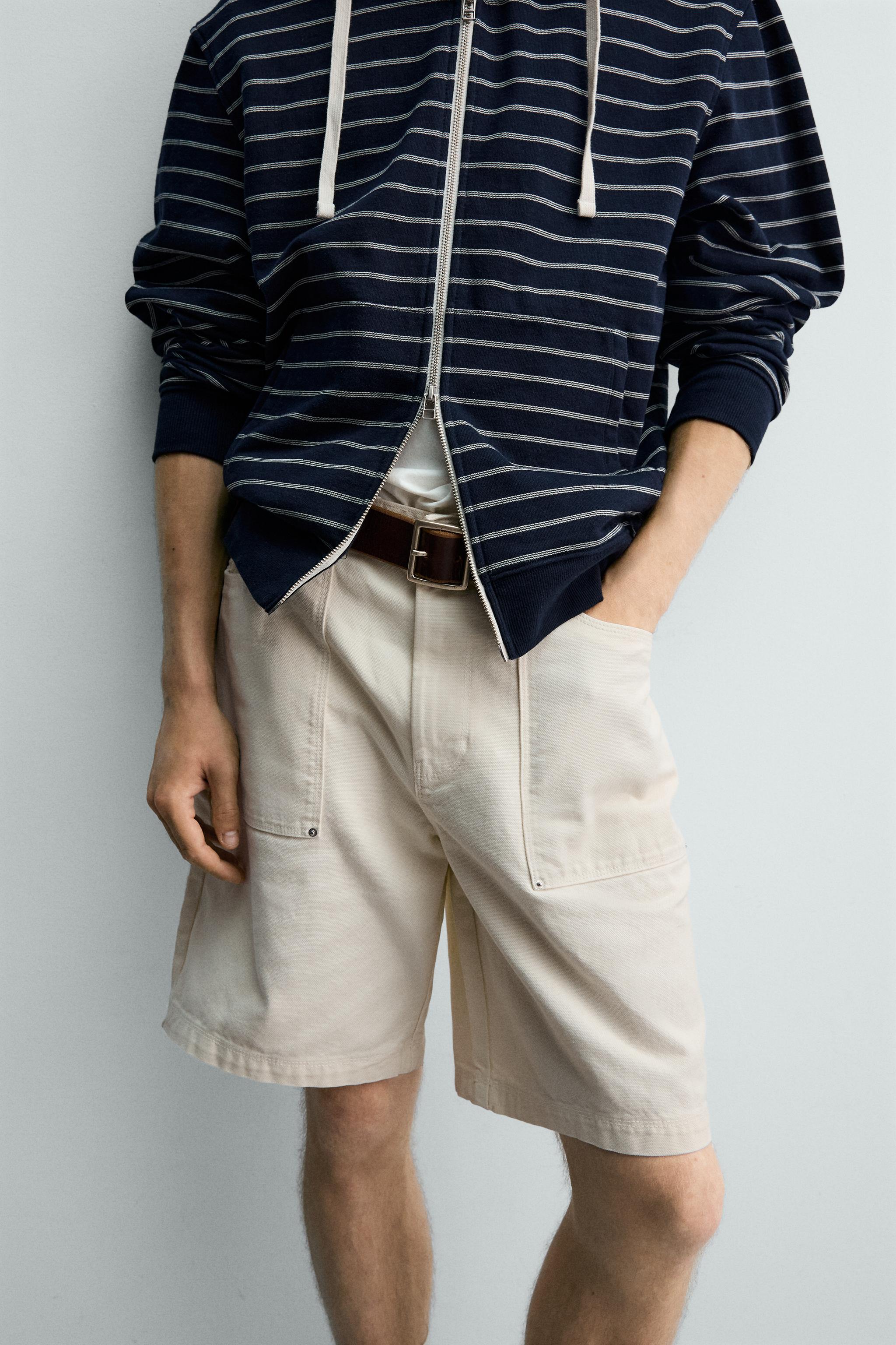 Мужские шорты Zara STRAIGHT FIT POCKET SHORTS — фото 6