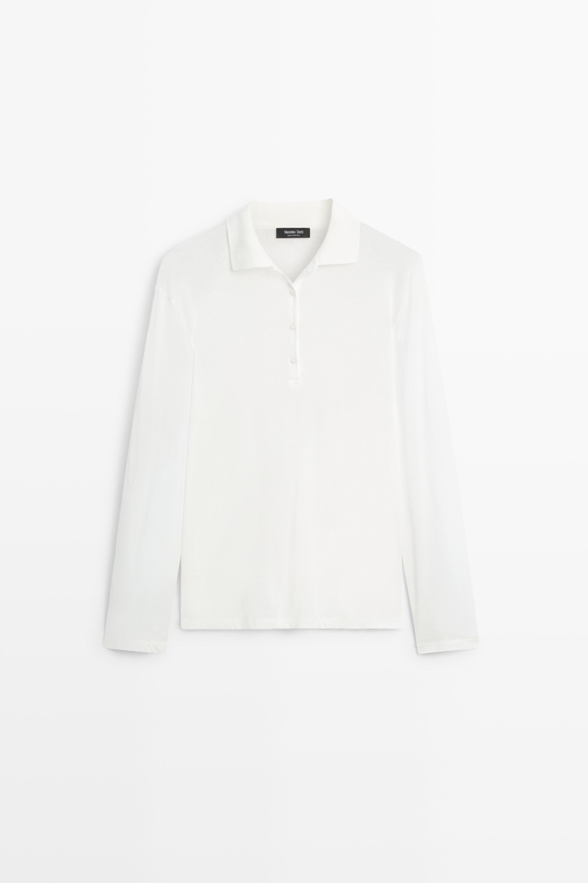 Polo manches longues 100 % coton