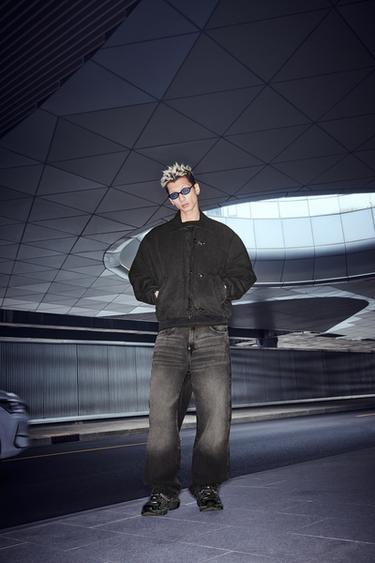 Zara 短版合身扣袢夾克 - 灰色