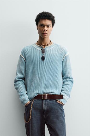 REVERSIBLE RELAXED FIT JUMPER - Light blue by Zara