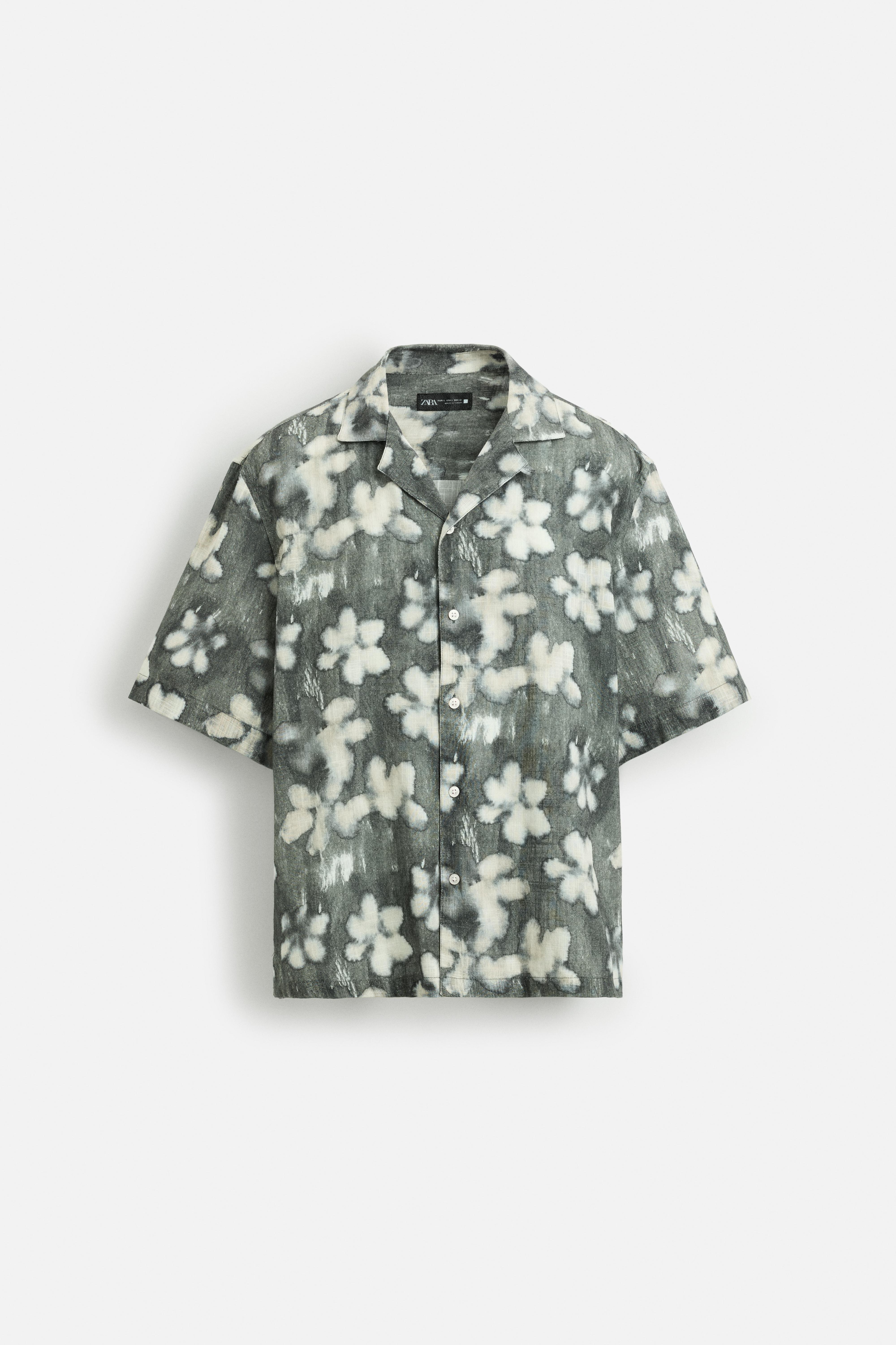 ABSTRACT FLORAL PRINT SHIRT