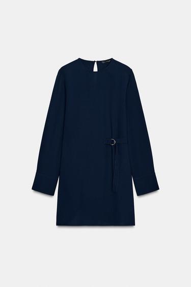 ROBE COURTE À BOUCLE - Bleu marine de Zara - Image 5