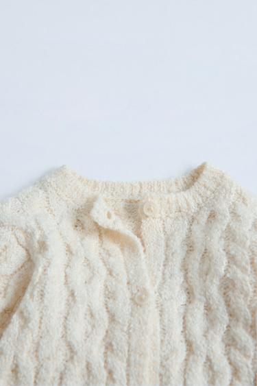 CABLE-KNIT JUMPSUIT - Ecru by Zara