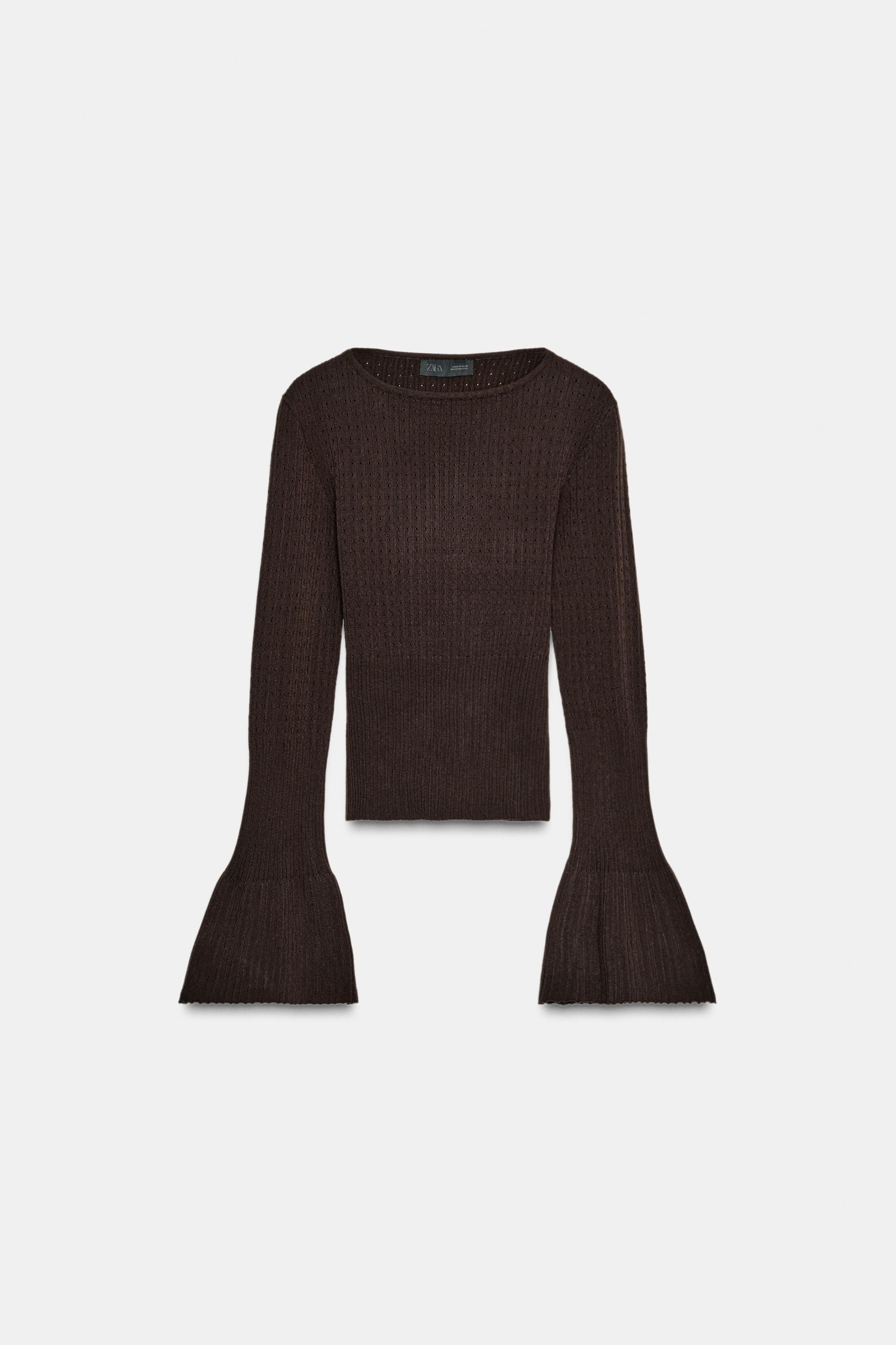 FITTED KNIT FLARED SLEEVE JUMPER