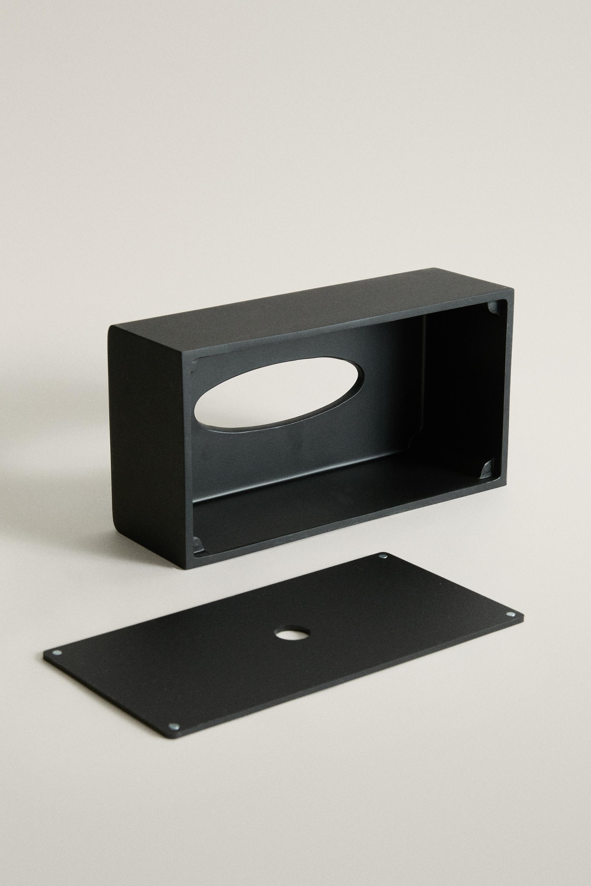 BLACK RESIN TISSUE BOX