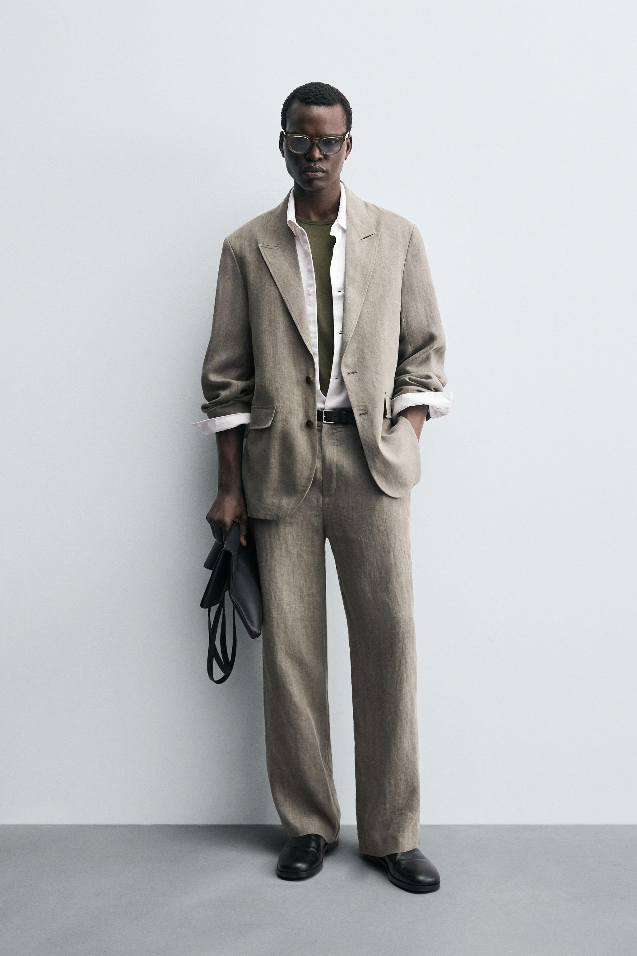 ZARA スーツ セットアップ ブラウン 肌触り良い⭐️ スペイン産 茶色 ブラウンブレザー – メンズ | 最新コレクション | ZARA 日本