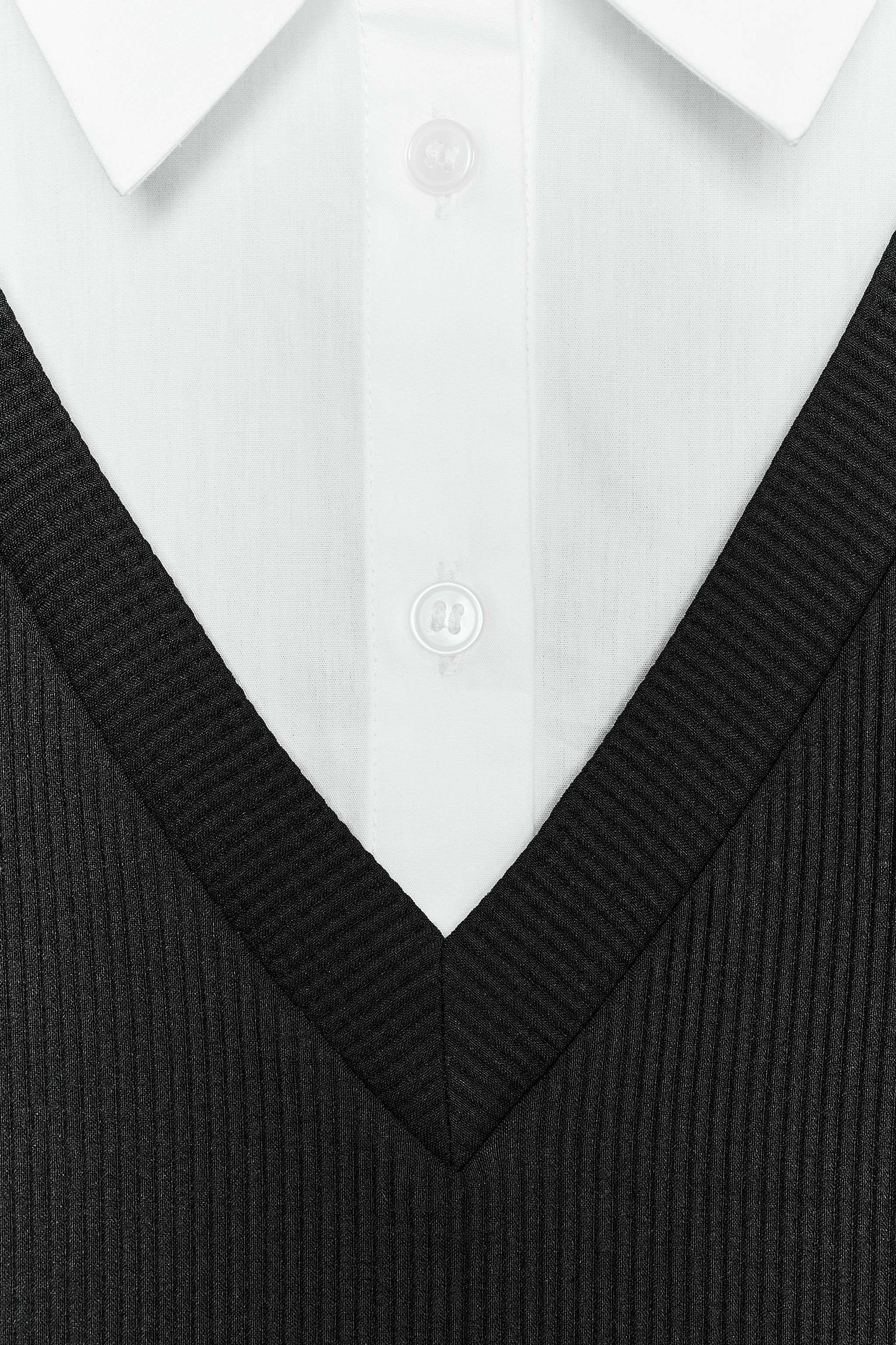 POPLIN COMBINATION MINI DRESS