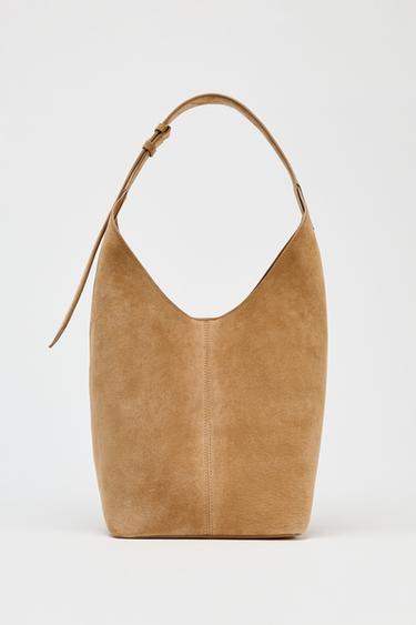 MAXI SACA COURO DETALHE ALÇA - SAND/BROWN da Zara - Imagem 0
