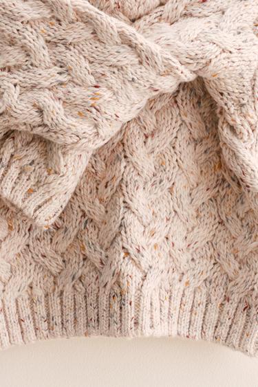 ZARA TIMELESS - PULL EN MAILLE À TORSADES BOUTONNÉ AVEC LAINE - Écru de Zara - Image 2