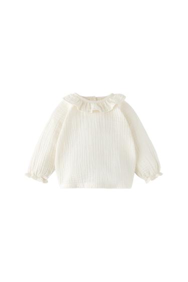 SHIRT WITH TEXTURED RUFFLES