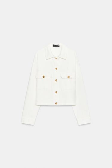 BLOUSON BOUTONS DORÉS - Blanc de Zara - Image 7