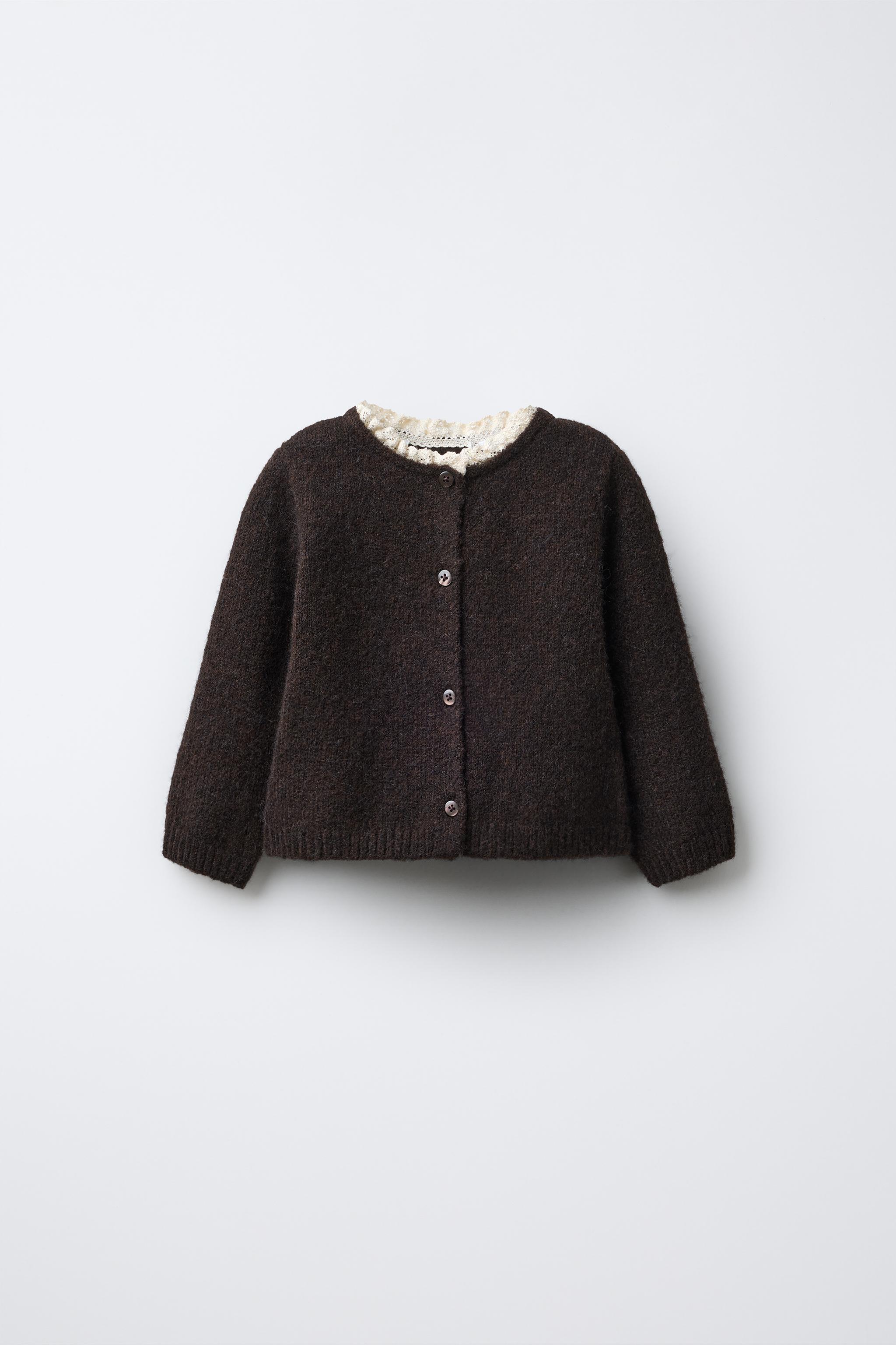 新品️ZARA️KIDS 13-14️カシュクールカーディガン️ベージュ ザラ ZARA カーディガン ニット セーター カシュクール ボリューム