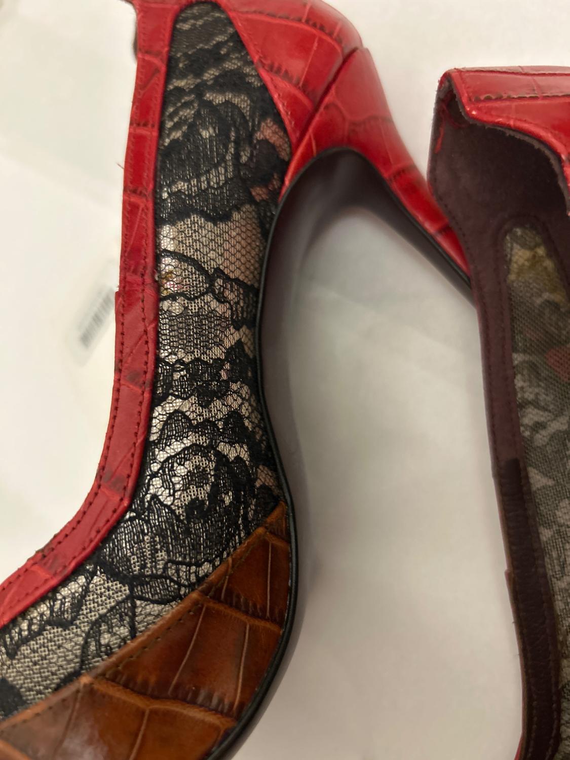 MULTICOLOURED REAL LEATHER HIGH HEEL SHOES - Image 6