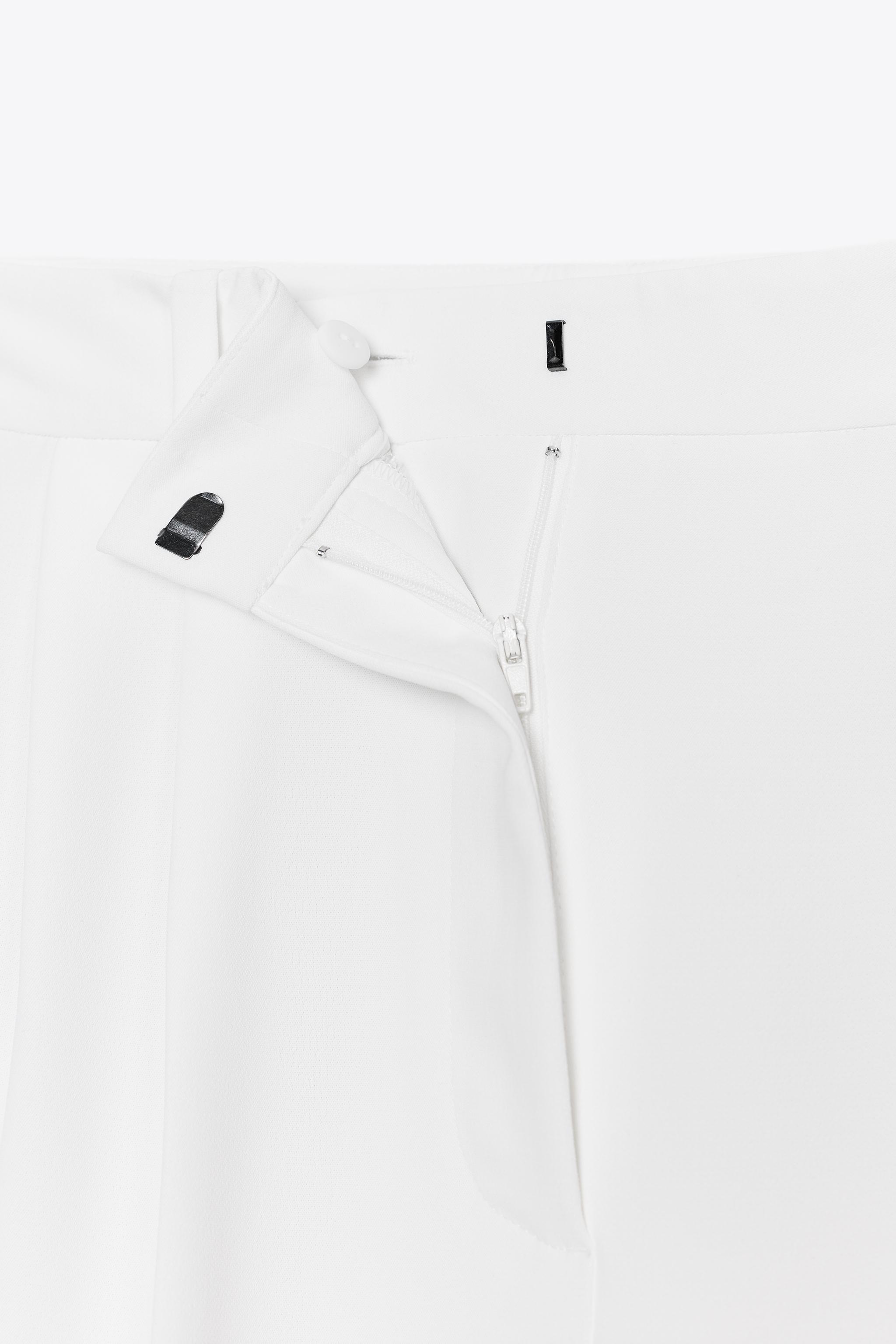 WIDE-LEG TROUSERS WITH DARTS Oyster-white ZARA India