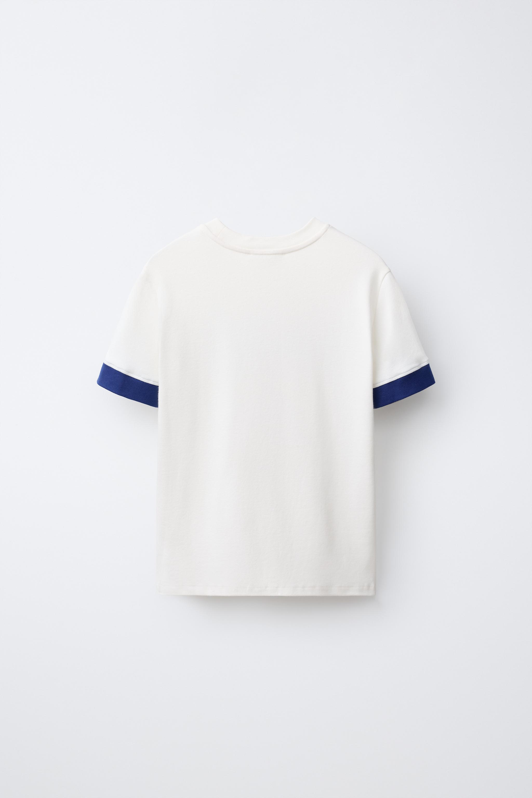 T-SHIRT INSCRIPTION CONTRASTE MANCHES COURTES 0FR. PARIS X ZARA
