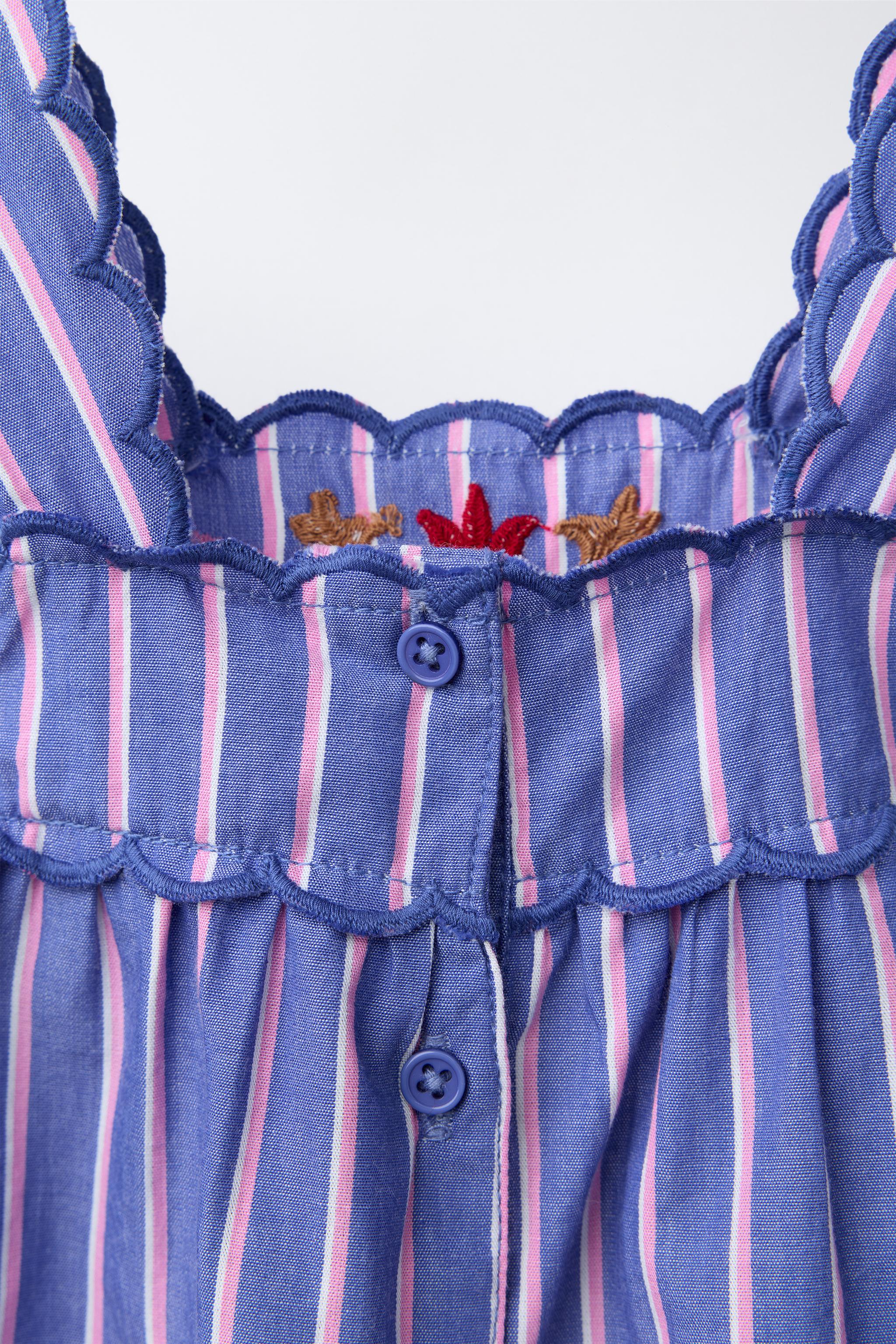 STRIPED AND EMBROIDERED BLOUSE BOTTOMS SET SISSEL EDELBO X ZARA KIDS