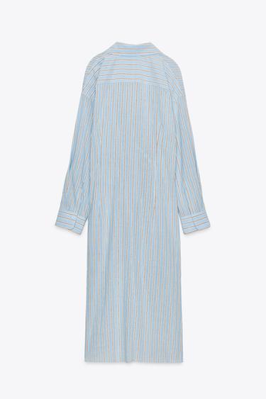 ZW COLLECTION STRIPED WRAP DRESS - Blue by Zara - Image 7