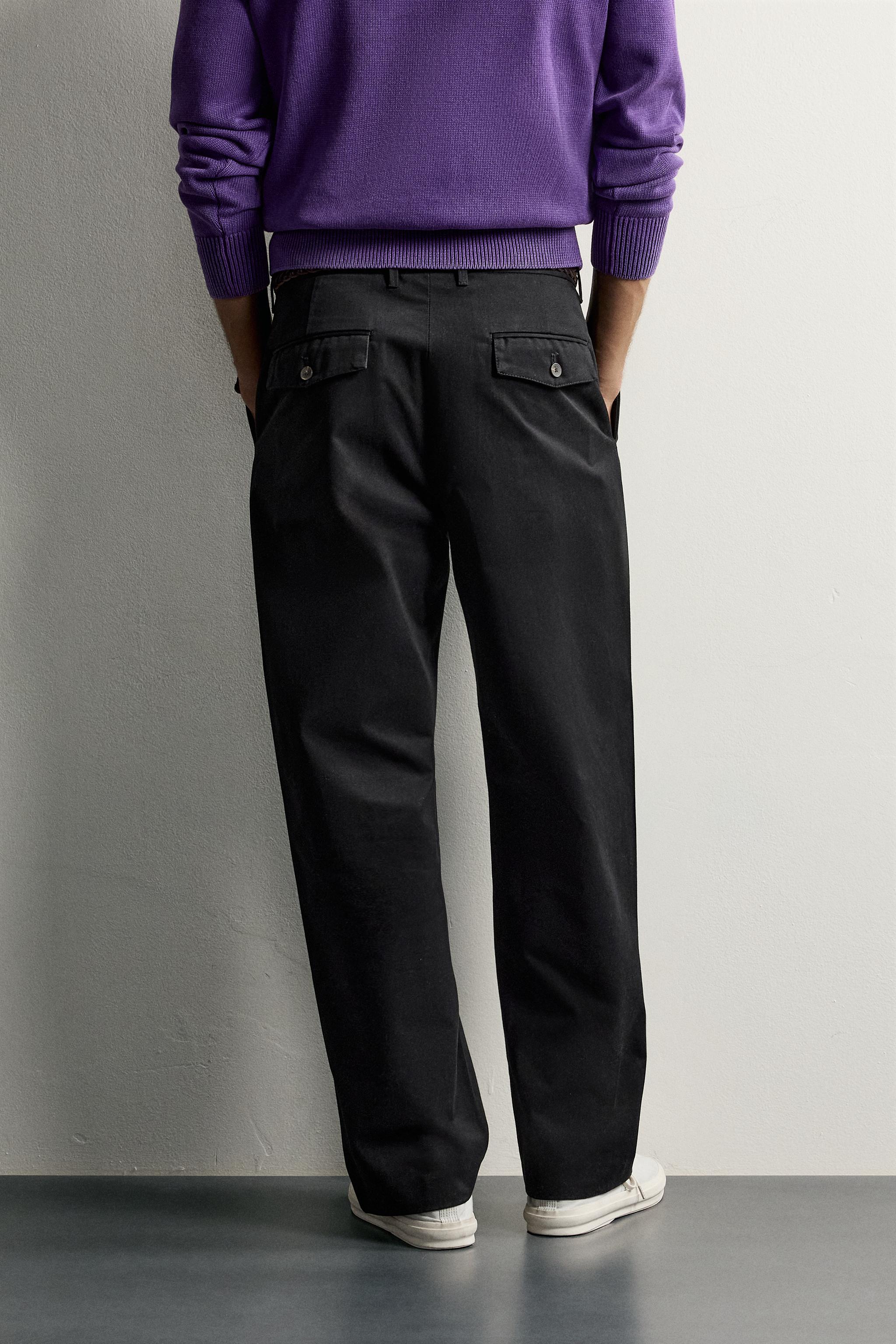 PLEATED REGULAR-FIT CHINO PANTS