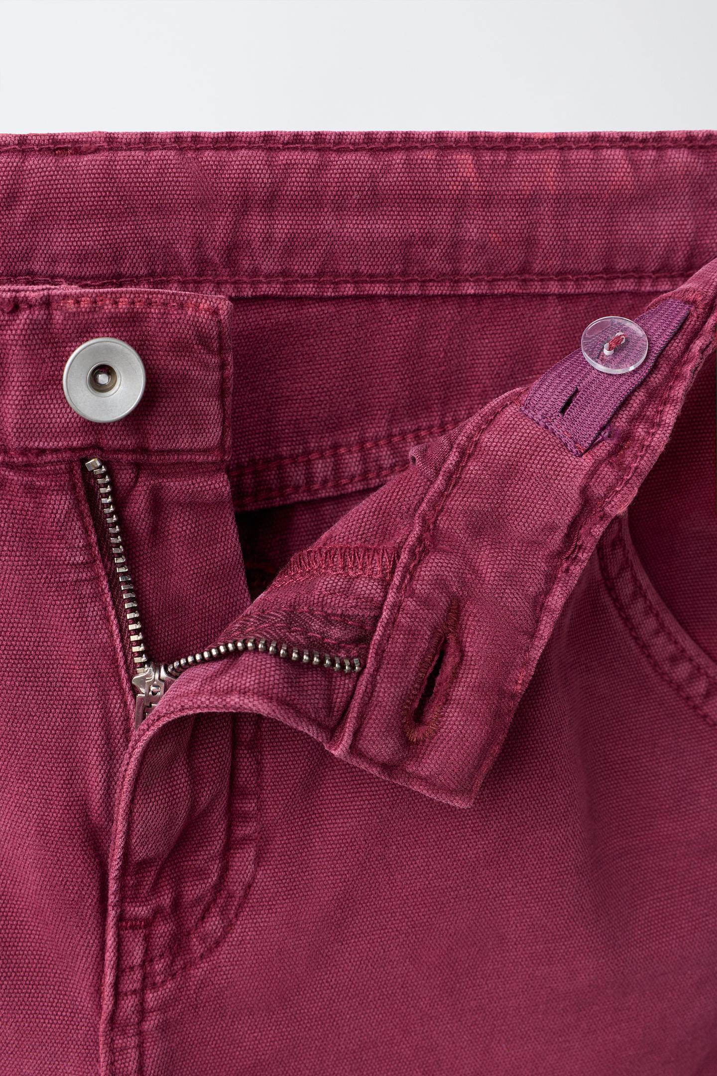 Детские брюки Zara Pocket Carpenter, цвет: Малиновый — фото 4