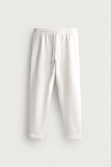 Zara 標準版易護理長褲 - 磨白色