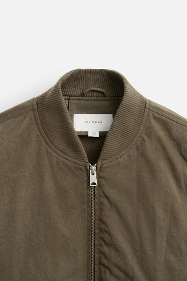 PADDED BOMBER JACKET - Brown / Green by Zara - Image 9