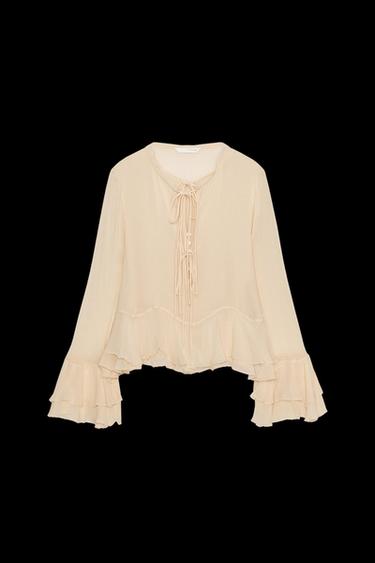 ZW COLLECTION RUFFLED SHIRT - Vanilla by Zara - Image 0