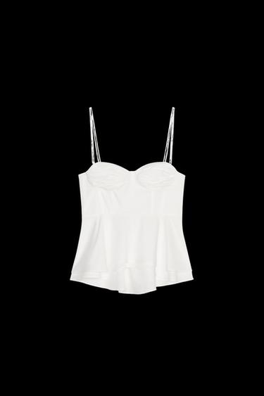 ZW COLLECTION BUSTIER TOP - White by Zara - Image 0