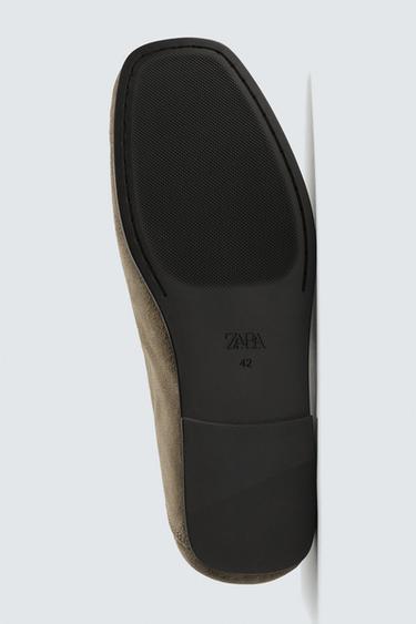 CASUAL LEATHER SHOES - Taupe Grey by Zara - Image 6