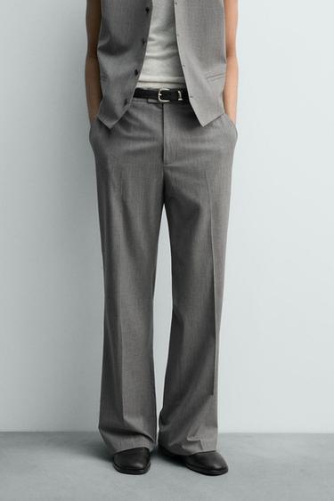 GESTREIFTE FLARE-ANZUGHOSE - Grau von Zara
