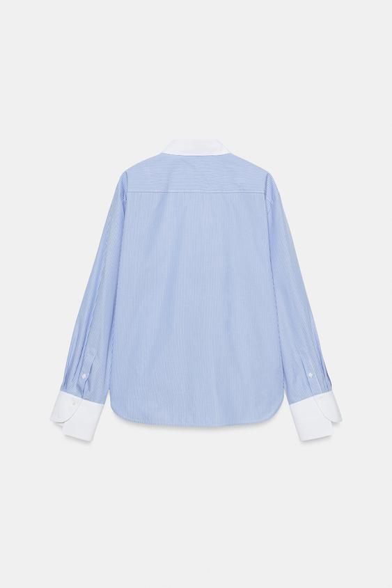 CHEMISE À RAYURES ET BRANDEBOURGS ZW COLLECTION - Bleu / Blanc de Zara - Image 5