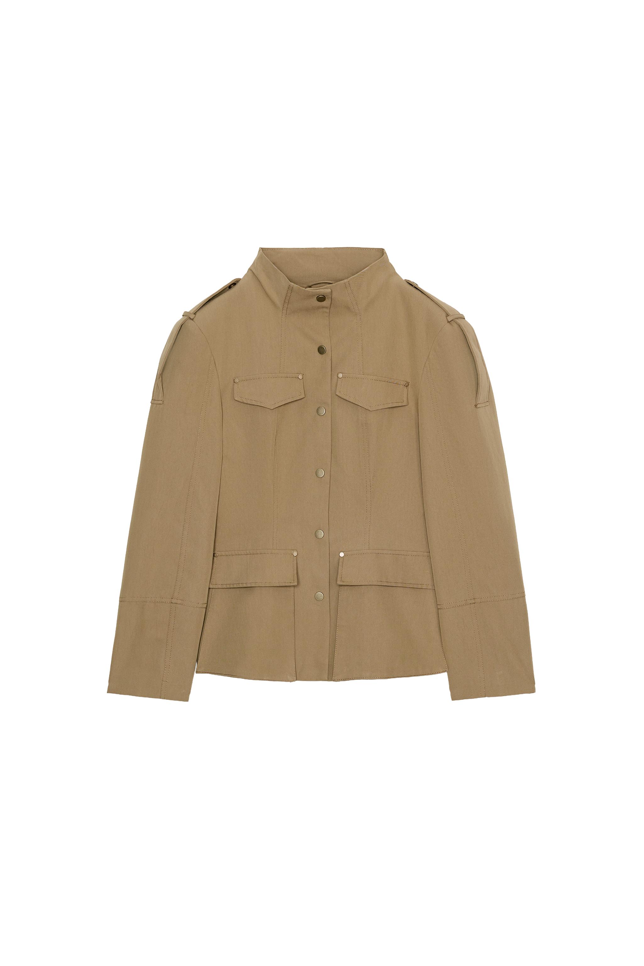 ZARA ループディテールフィットブレザー ライトカーキ XS ループディテールフィットブレザー - ライトカーキ | ZARA Japan / 日本