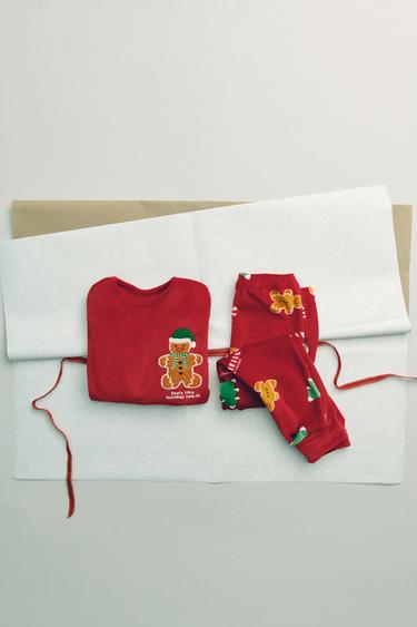 2-6 JAHRE/ VELOURS-SCHLAFANZUG MIT KEKS-AUFNÄHER - Rot von Zara