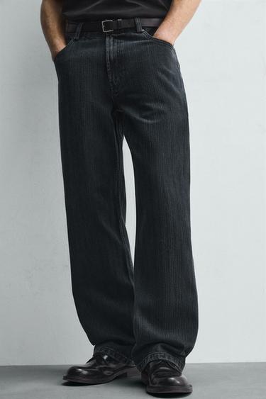 TEXTURED STRIPE JEANS - Blue by Zara - Image 4