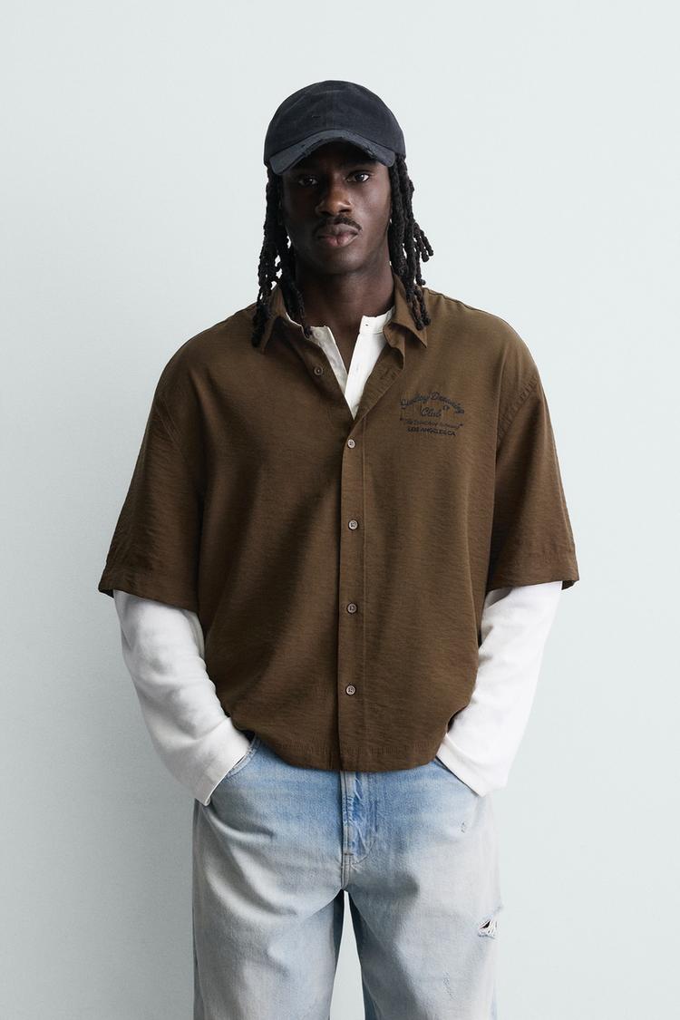 ZARA EMBROIDERED FLOWING SHIRT