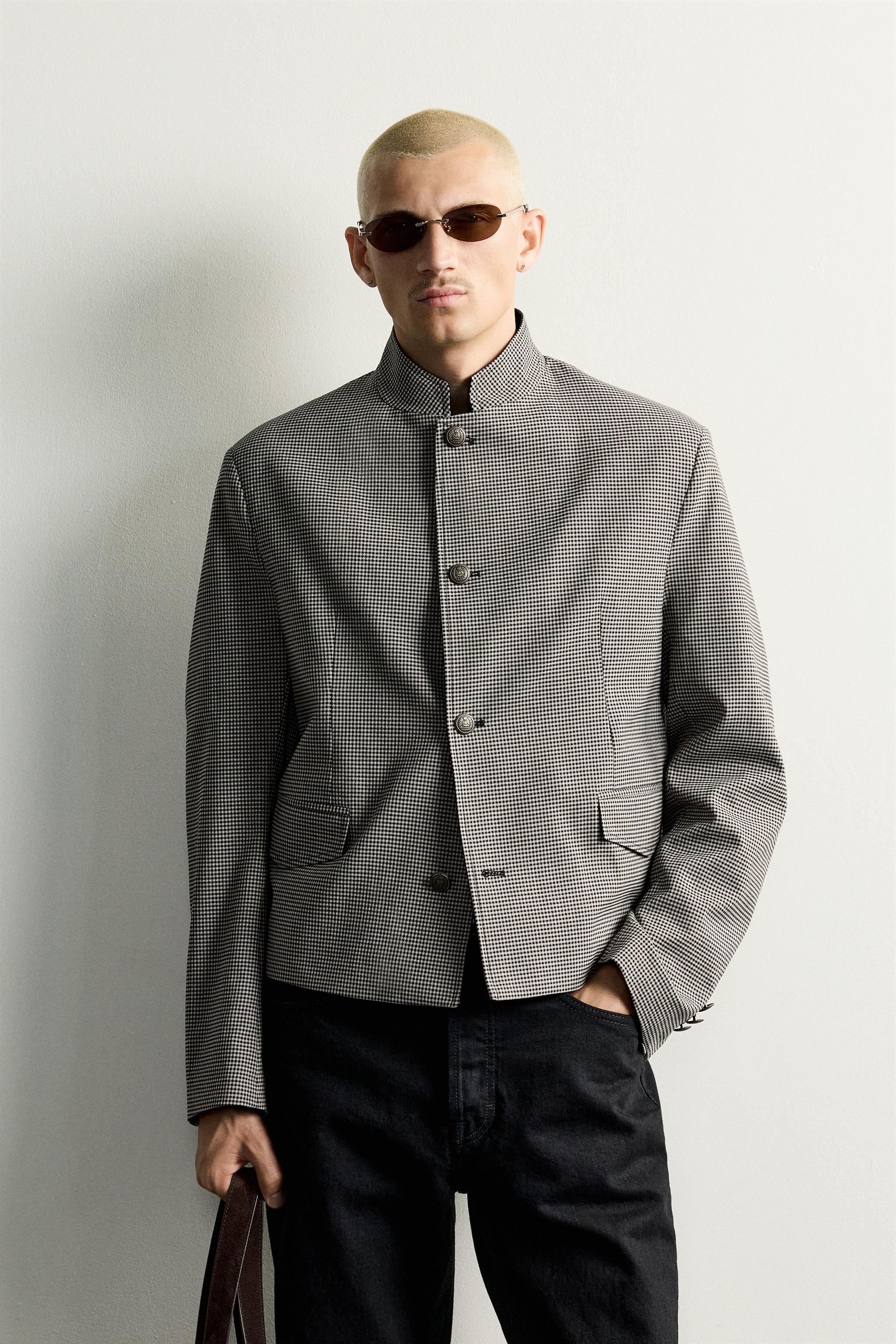 VESTE COURTE À CARREAUX