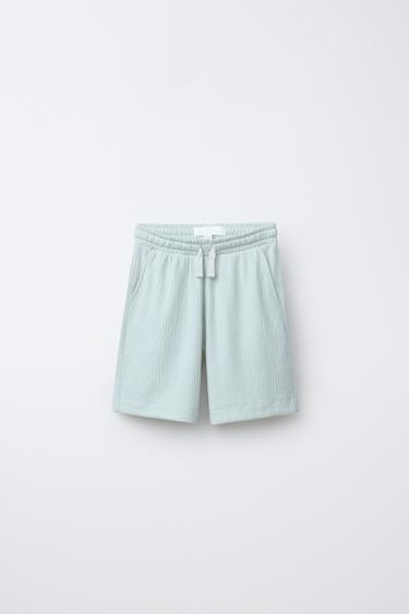 ENSEMBLE T-SHIRT POLO ET SHORT TEXTURÉ - Vert clair de Zara - Image 3