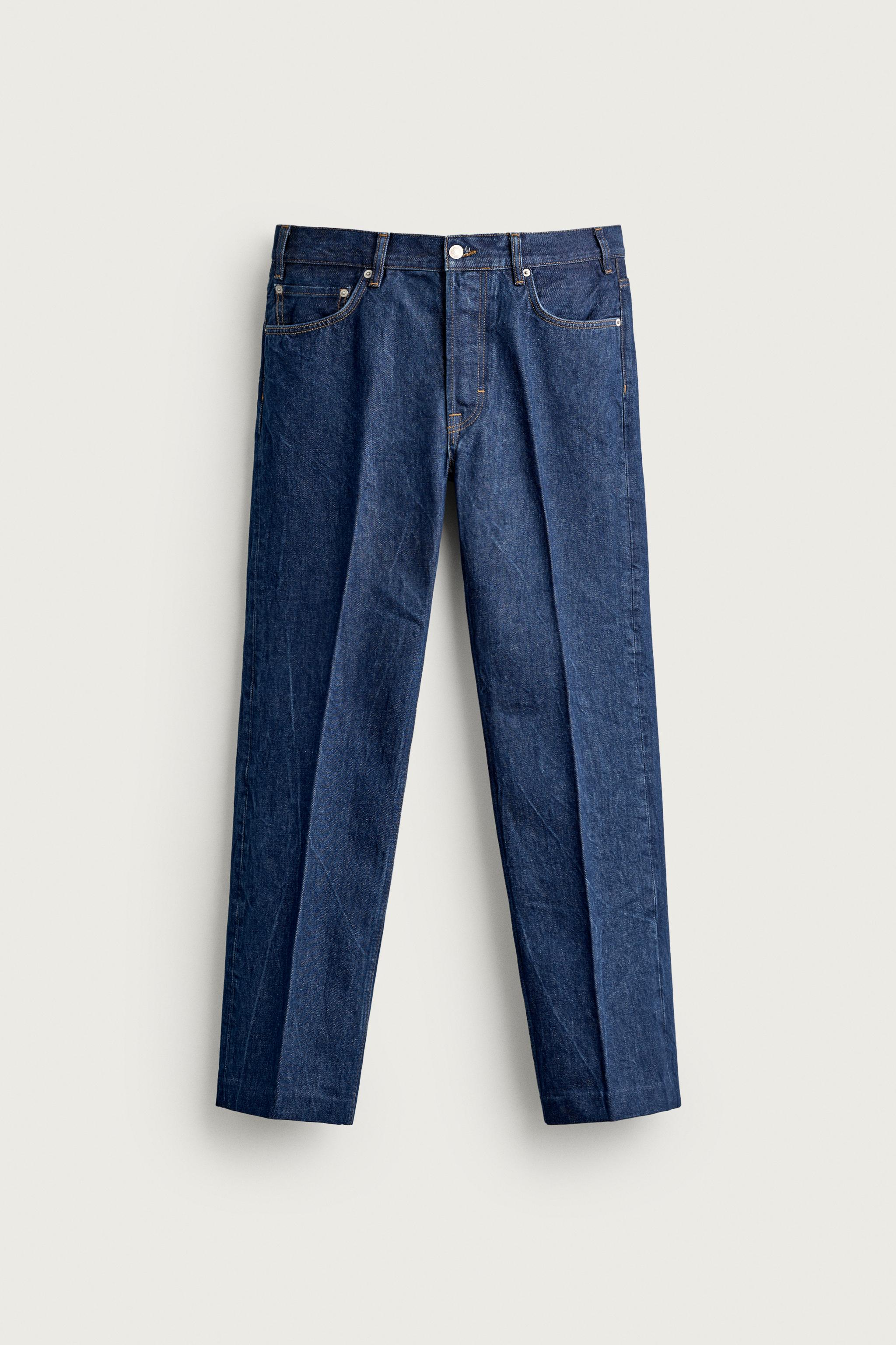 AARON LEVINE X ZARA PRESSED BOOTCUT JEANS — Blue