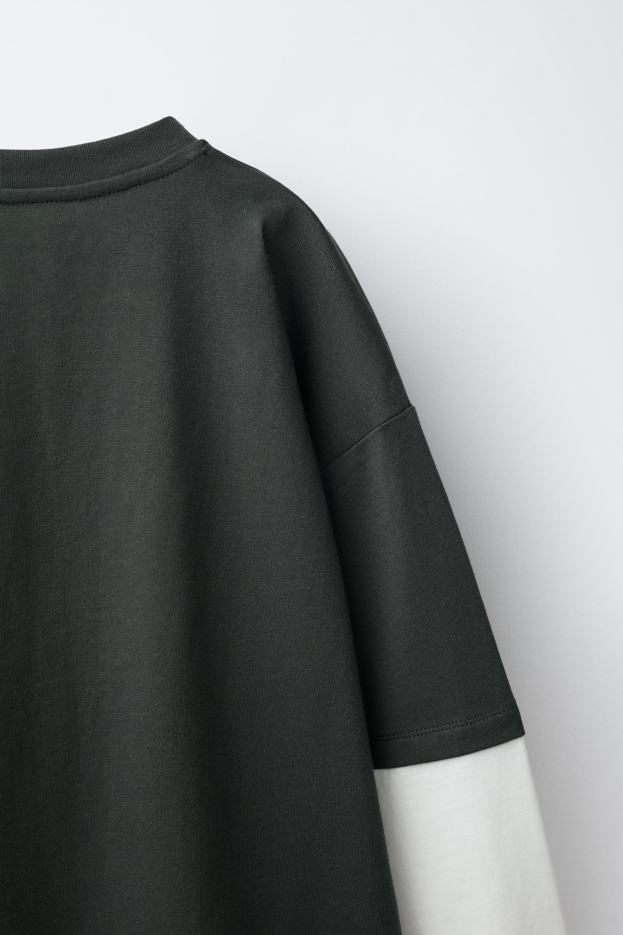 DOUBLE SLEEVE PRINTED T-SHIRT