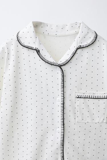 AGES 6-14 / POLKA DOT SHIRT PYJAMAS - Ecru by Zara - Image 5