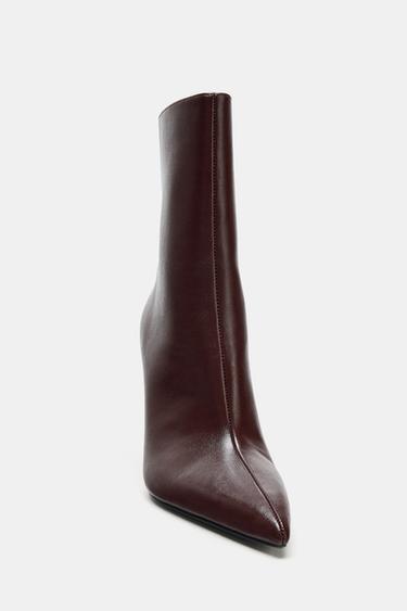 STILETTO HEEL ANKLE BOOTS - Brown by Zara - Image 2