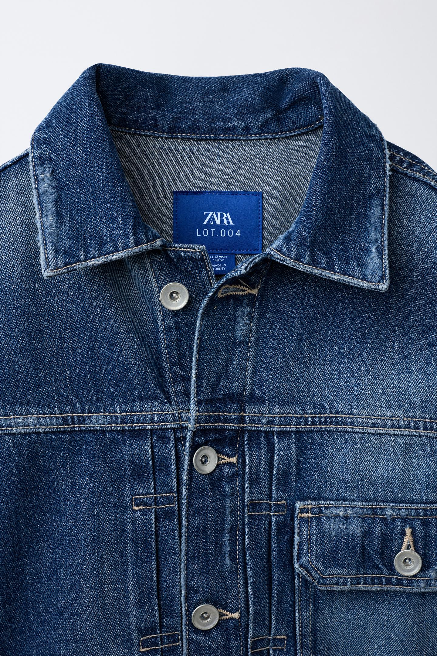 Детская куртка Zara Denim Jacket with Buckle, цвет: Синий — фото 4