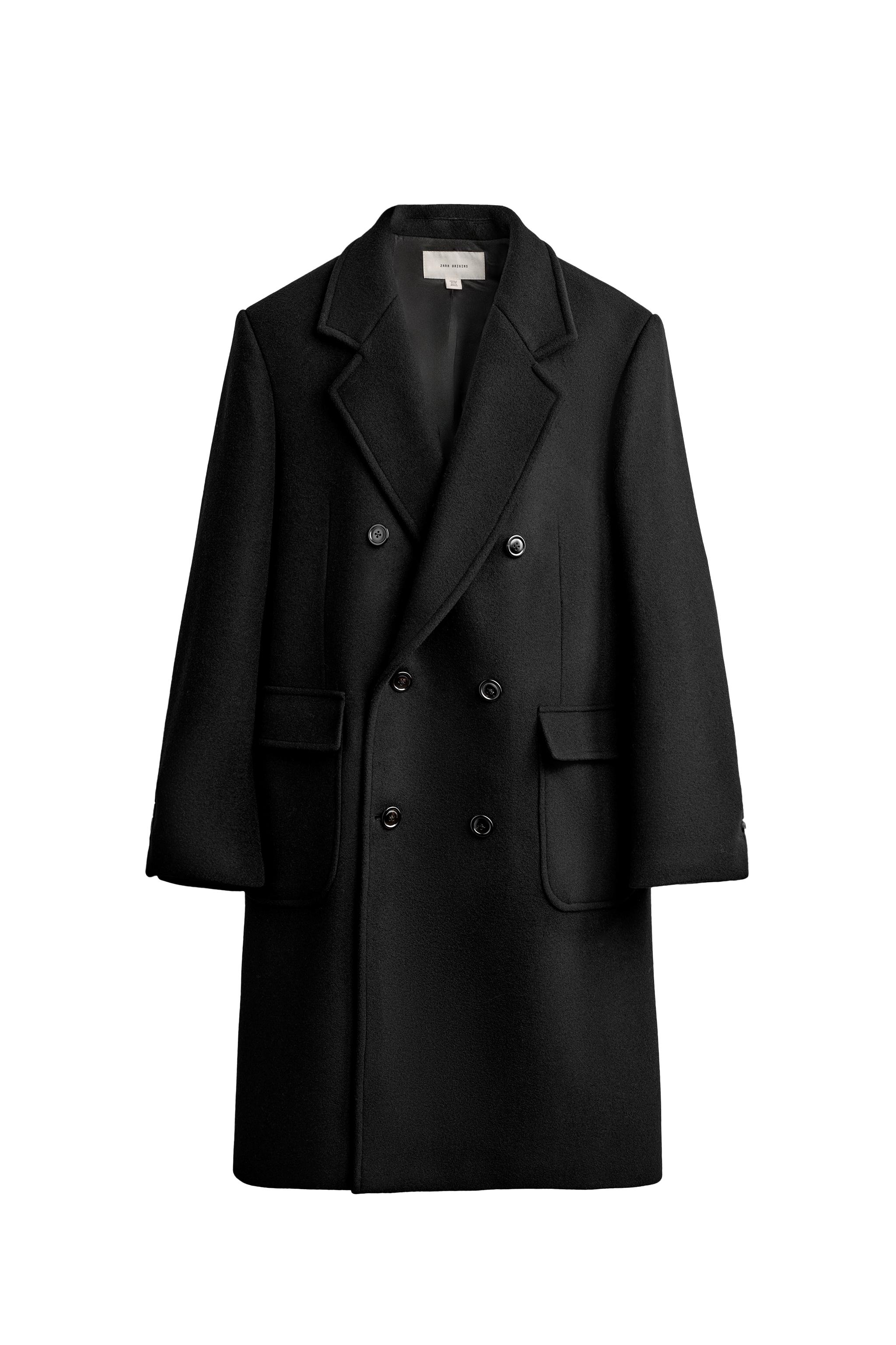ZARA MANTECO ブラック ピーコート MANTECO® WOOL-BLEND DOUBLE-BREASTED COAT - Black | ZARA United States