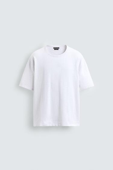 SLUB KNIT TEXTURE T-SHIRT - White by Zara