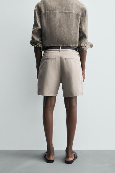 BERMUDA COUPE DÉCONTRACTÉE PLIS - Vison de Zara - Image 2