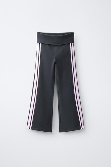 Zaras UTSVÄNGDA LEGGINGS MED SIDORÄNDER - Grå antracit