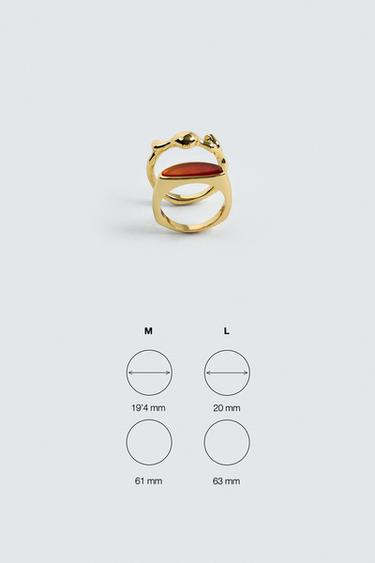 PACK OF 2 COMBINED RINGS - Gold by Zara - Image 3