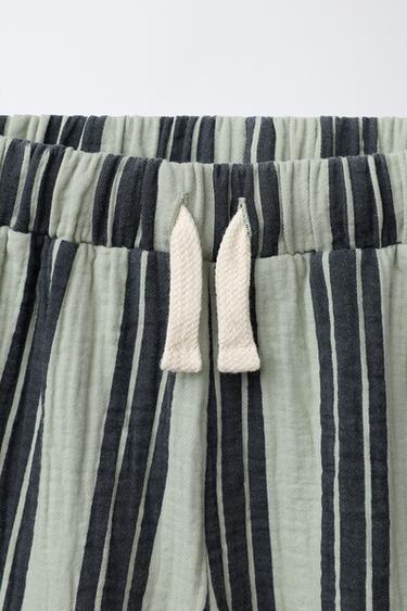 STRIPED TEXTURED TROUSERS - Green stripe by Zara - Image 2