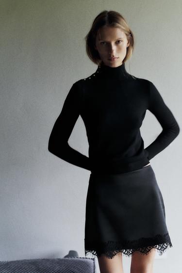 PULL EN MAILLE AVEC BOUTONS - Noir de Zara - Image 5