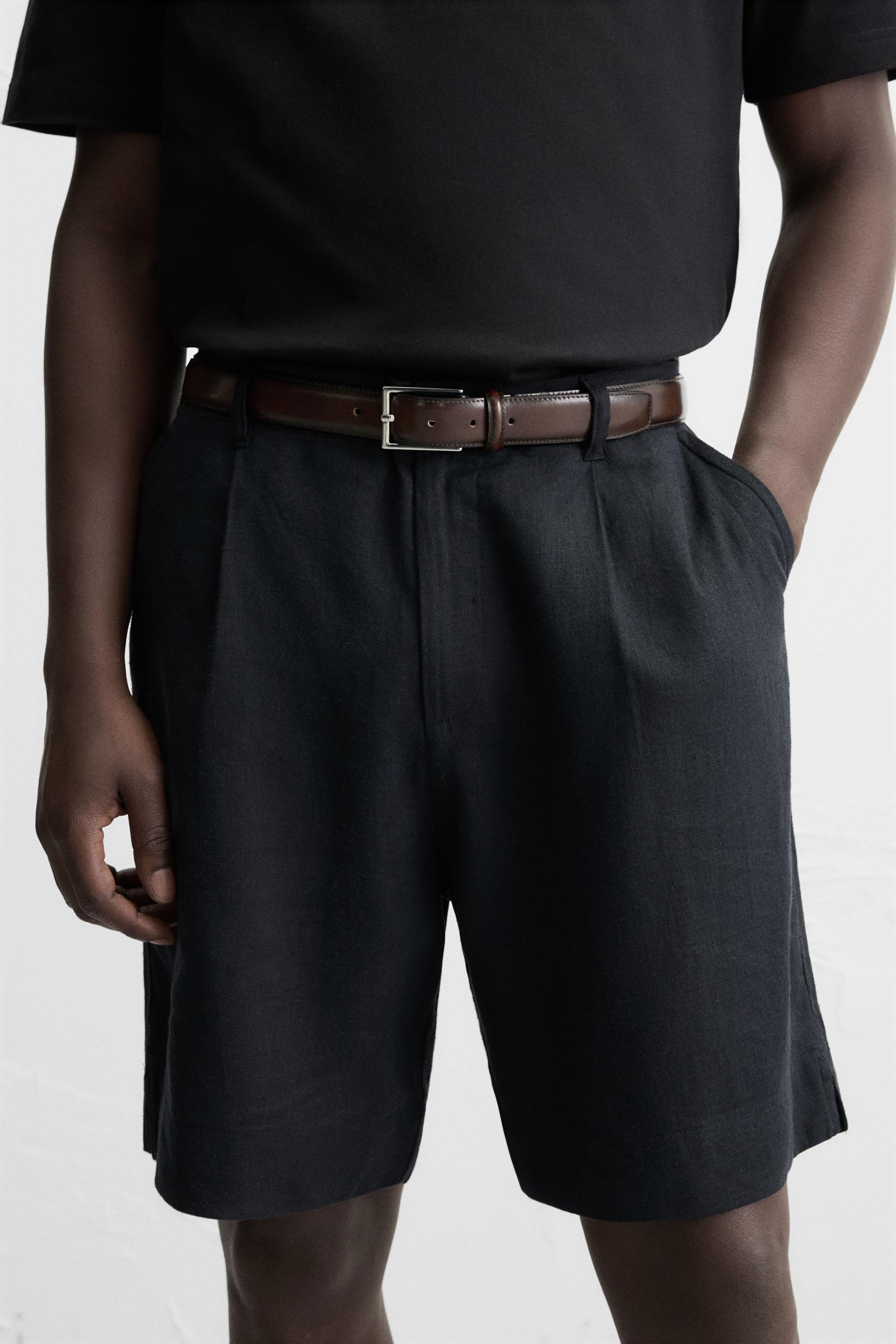 在庫処分 激安 食品 トップステッチ入りレザーベルト - 日本 / Japan ZARA | ブラウン バッグ
